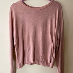 Long sleeve pink sweater